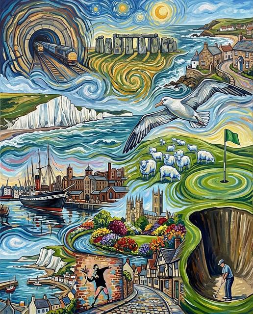 Südengland im Stil von Van Gogh